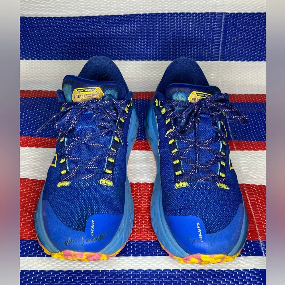 New Balance Fresh Foam X More Trail v2 Vibram Sole Blue Vibrant Pink Size 7.5 - Picture 12 of 15